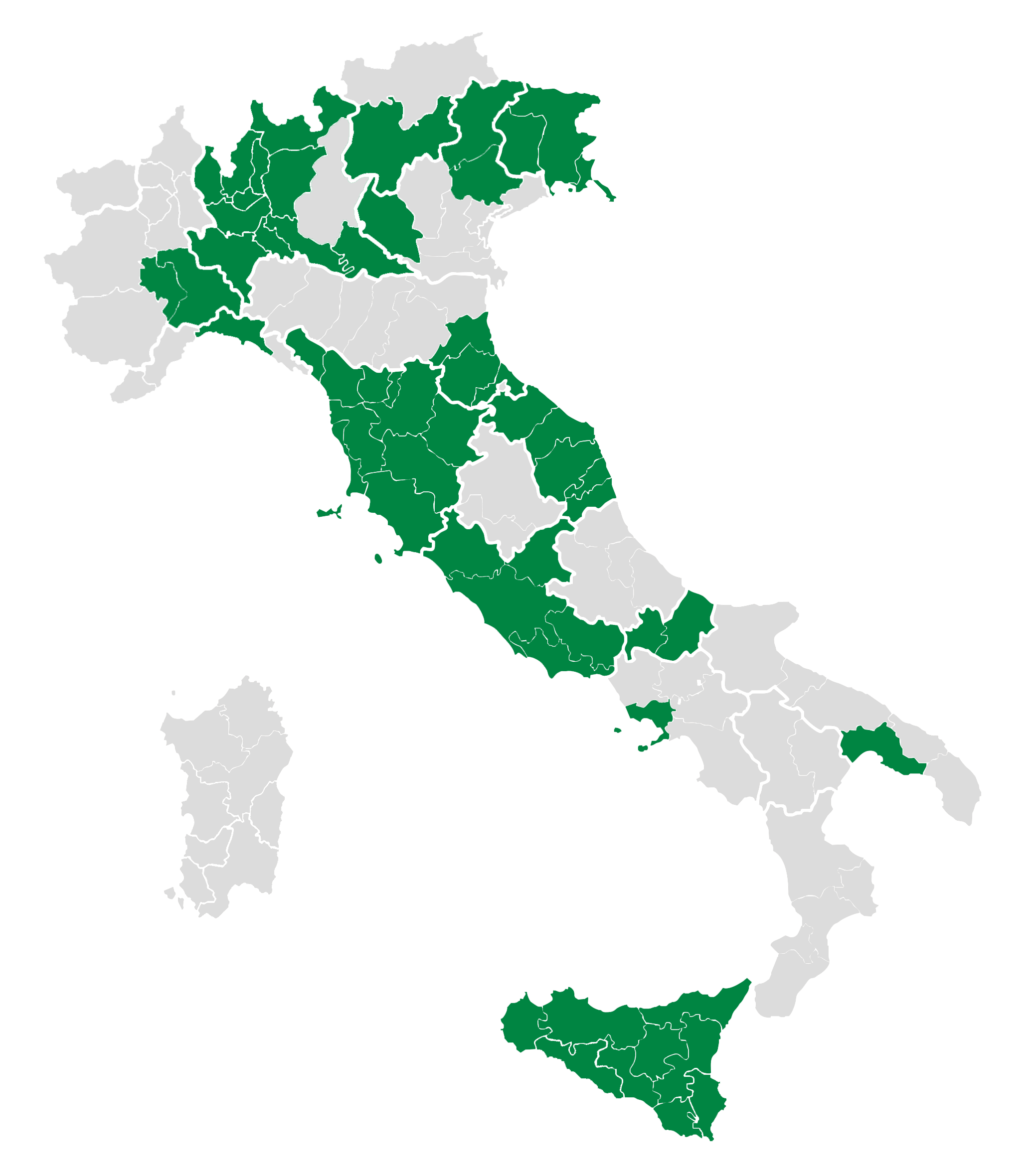 Mappa dei CSV aderenti Mappa dei CSV aderenti
